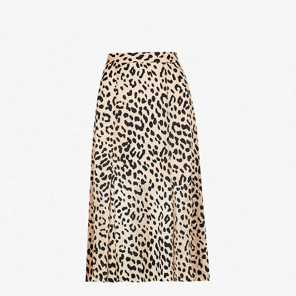 Alice + Olivia Athena leopard midi skirt